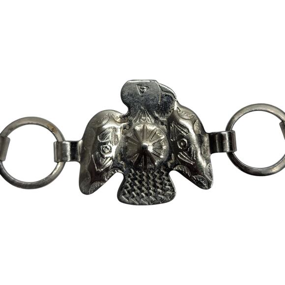 Vintage Southwestern Thunderbird Concho Belt Silver Tone Stamped Link Chain main image 12